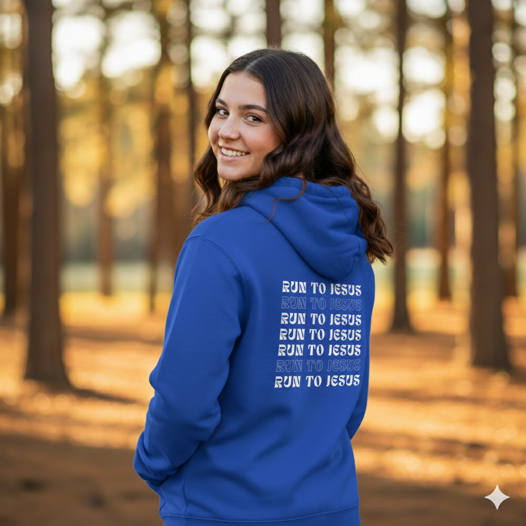 Run to Jesus Embroidered Hoodie